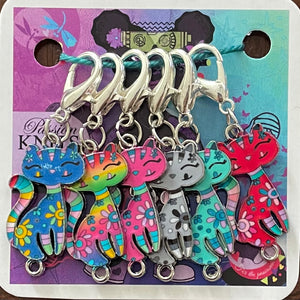 Colorful Cat Enamel Stitch Markers