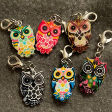 Load image into Gallery viewer, Colorful Owl Enamel Stitch Markers